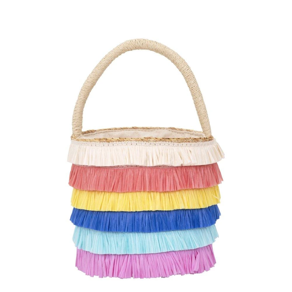 Raffia Fringed Woven Straw Bag By Meri Meri